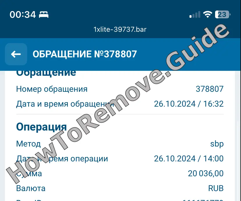 How to Remove 1xlite-39737.bar