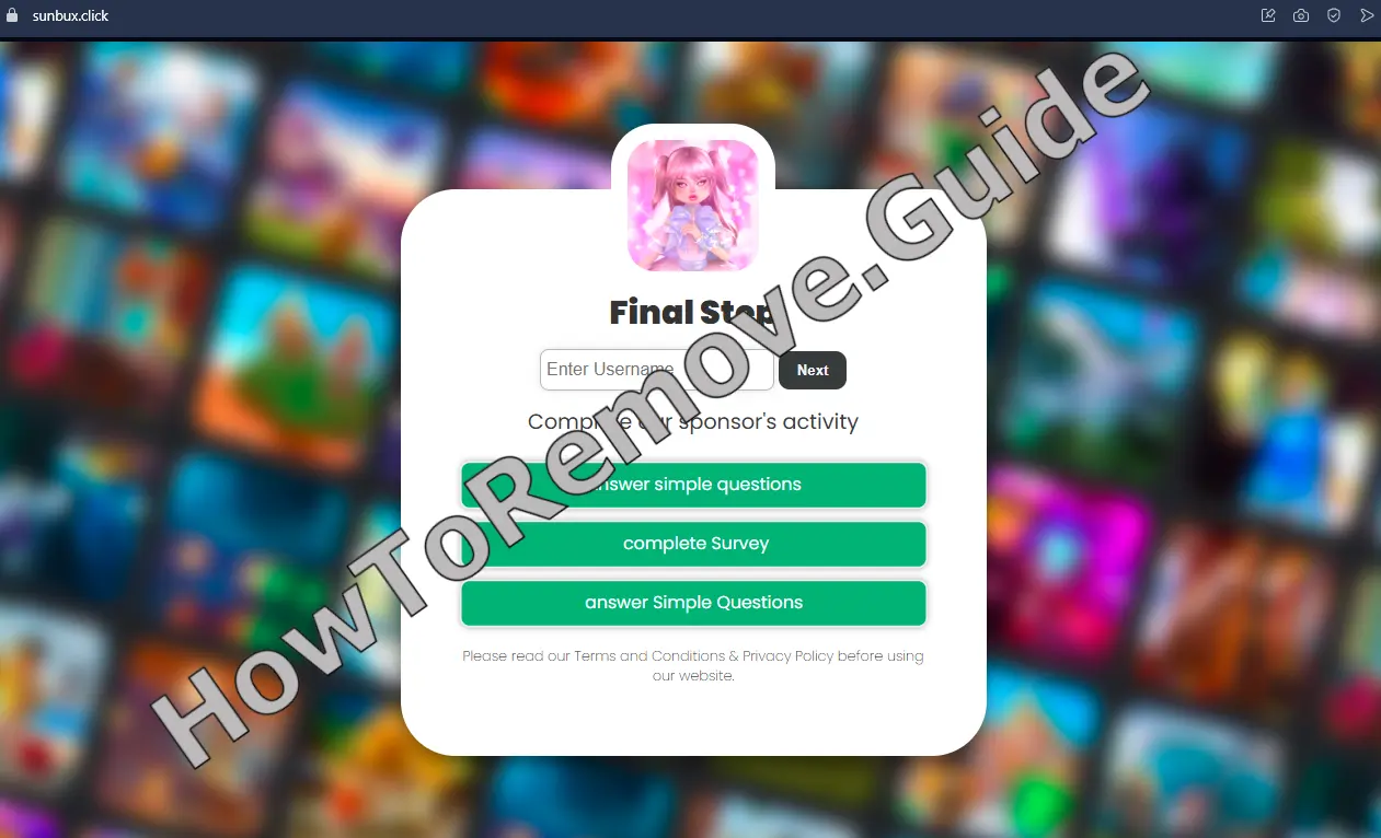 The Sunbux.click Robux Scam – Report