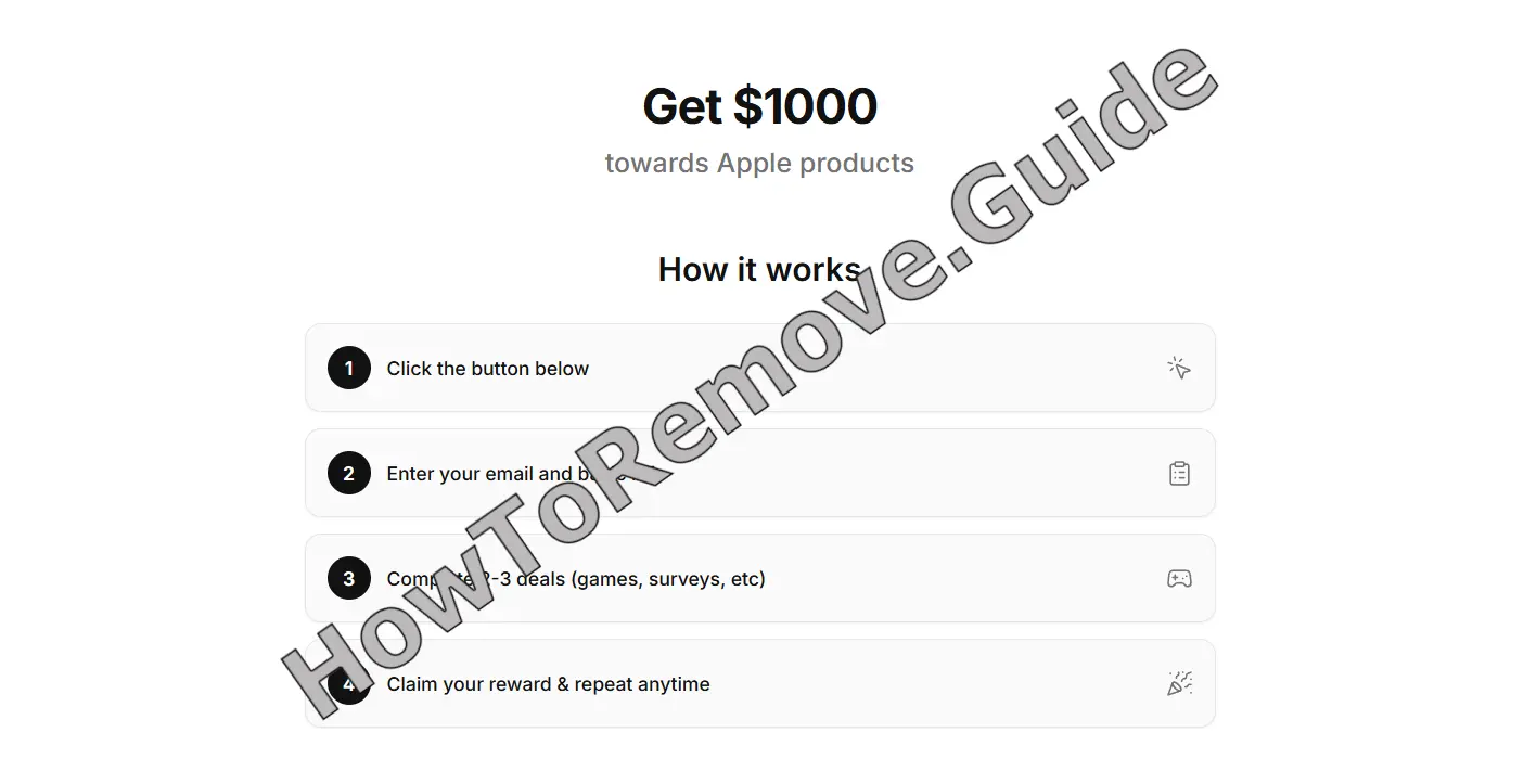 Beware the Sidereward.com $1000 Apple Gift Card Scam