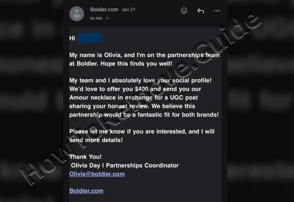 The Olivia Day Scam Email