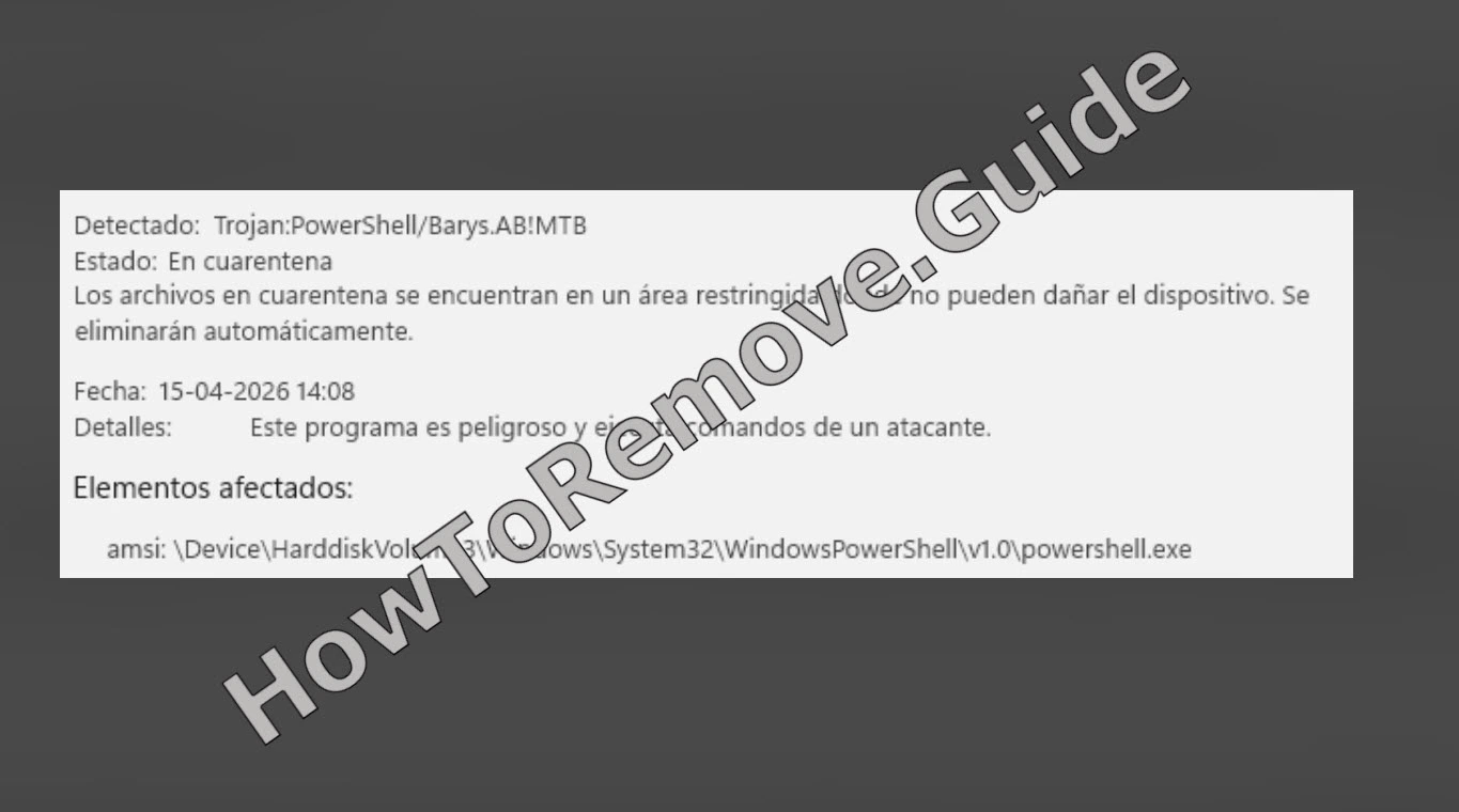 How to Remove Trojan:PowerShell/Barys. AB!MTB