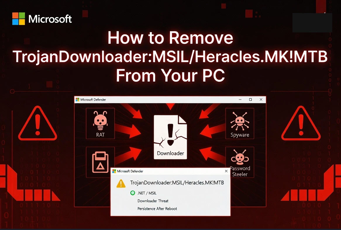 How to Remove TrojanDownloader:MSIL/Heracles.MK!MTB