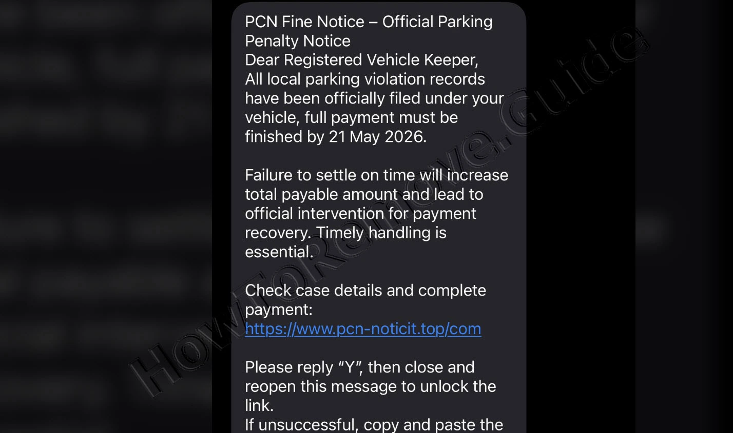 The PCN Fine Scam Text – Report