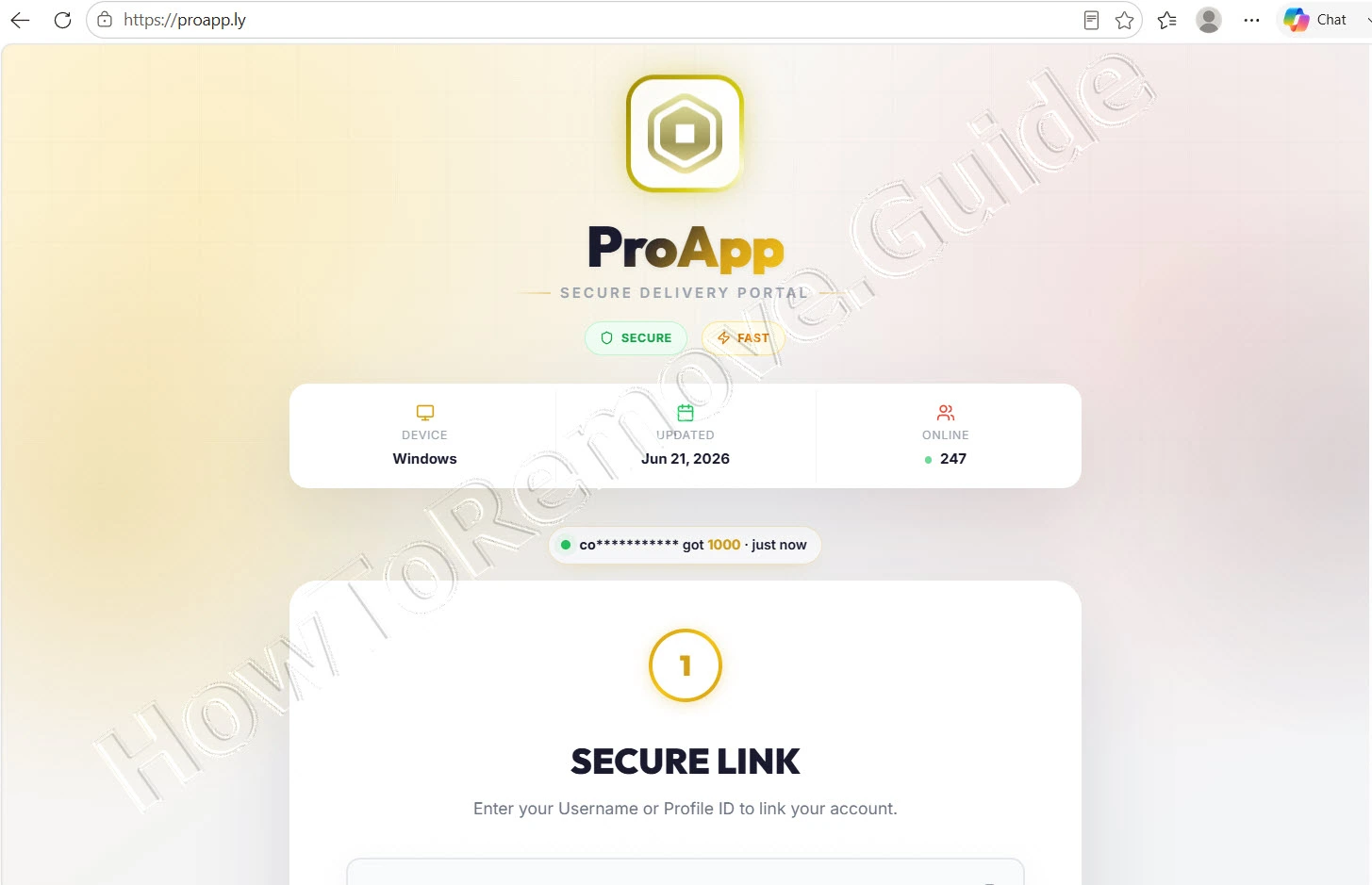 Proapp.ly Free Robux Scam
