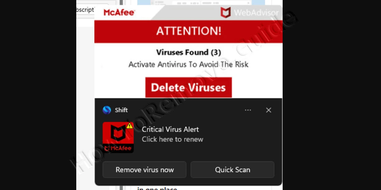 Shift Browser Malware Pop-up